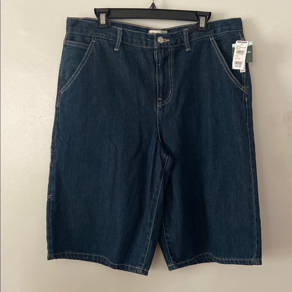 RSQ Men's Low-Rise Dark Blue Denim Jorts Size 30